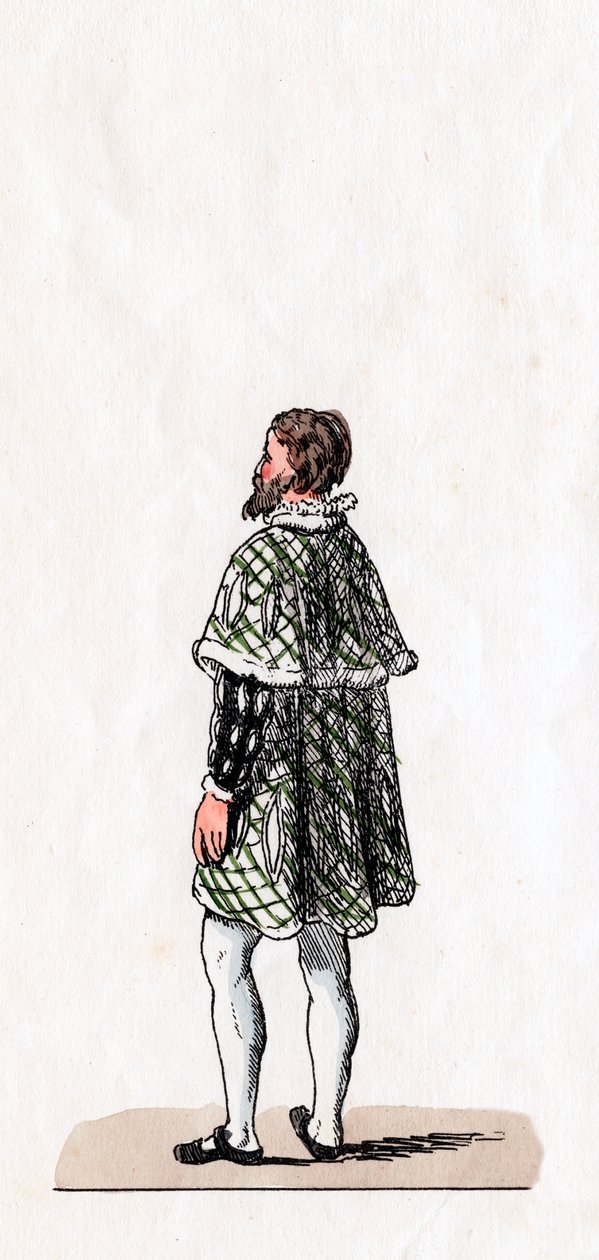Nobleman, figurino para peça de Shakespeares, Henrique VIII, século XIX de Unbekannt