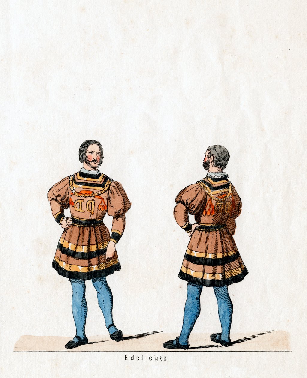 Nobres, figurino para peça de Shakespeares, Henrique VIII, século XIX de Unbekannt