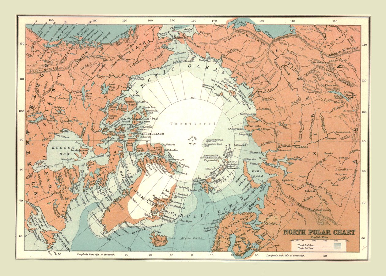 Carta Polar Norte, 1902. de Unbekannt