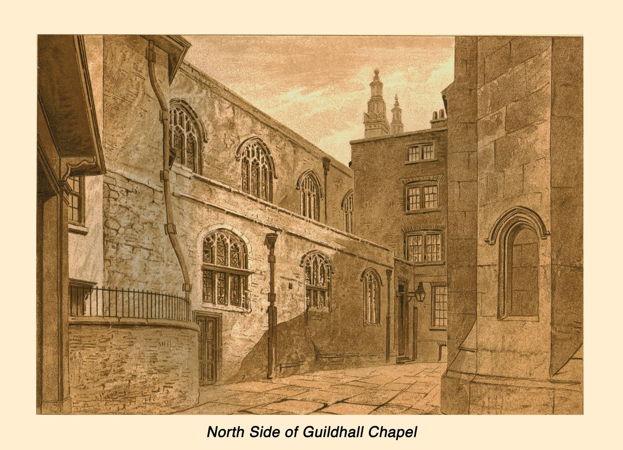 Lado norte da capela de Guildhall, 1886 de Unbekannt