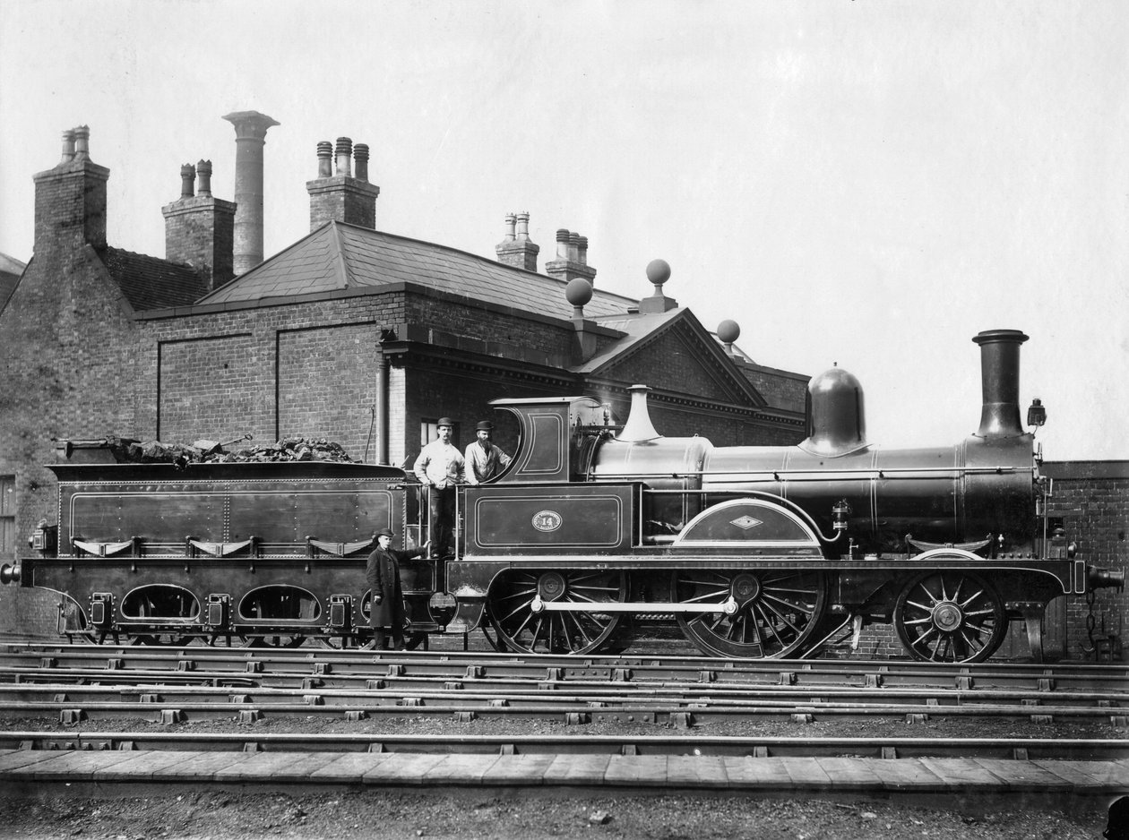 Locomotiva a vapor North Staffordshire Railway nº 14 e sua proposta c1875 de Unbekannt