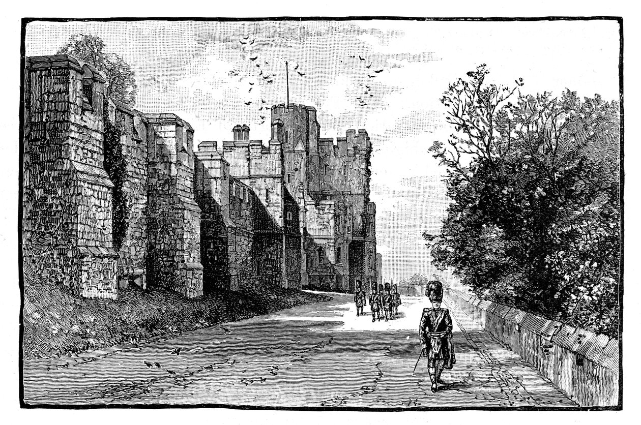 Terraço norte e torre Wykeham, Castelo de Windsor, c1888 de Unbekannt