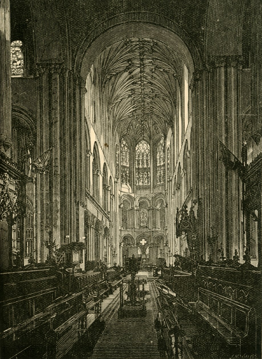 Catedral de Norwich. O coro, olhando para o leste, 1898. de Unbekannt