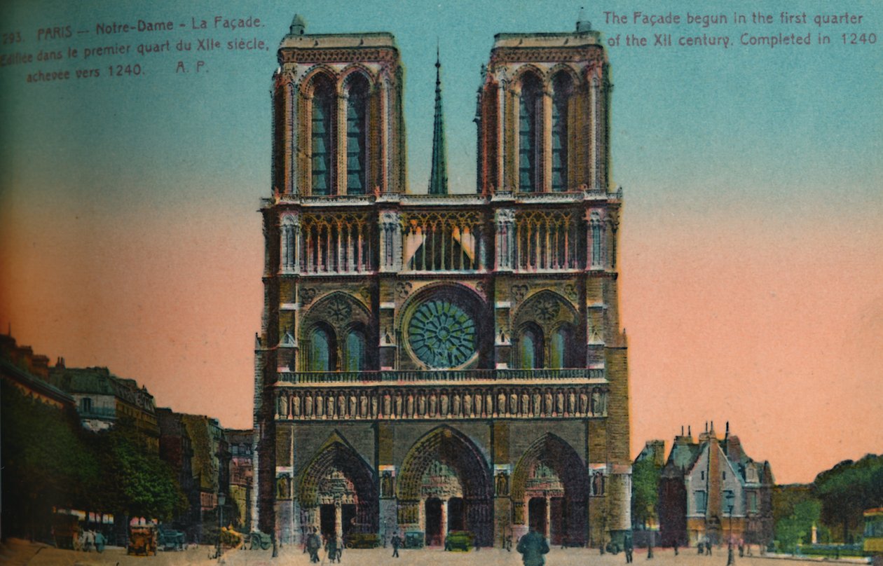 Catedral de Notre Dame, Paris, c1920 de Unbekannt