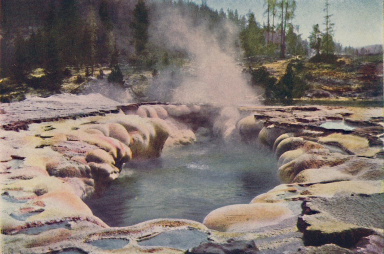 Gêiser oblongo, parque de Yellowstone, 1916 de Unbekannt