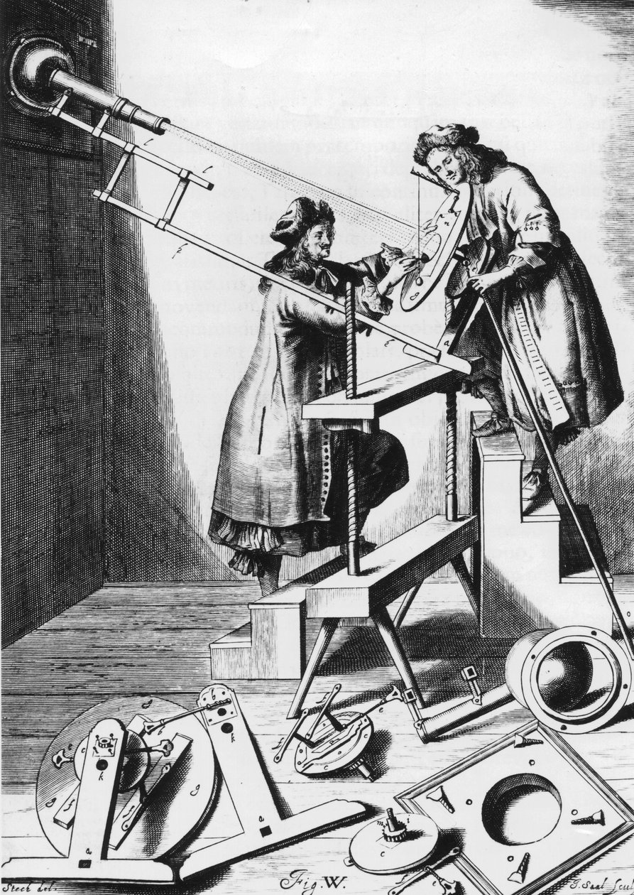 Observando um eclipse solar, 1673 de Unbekannt
