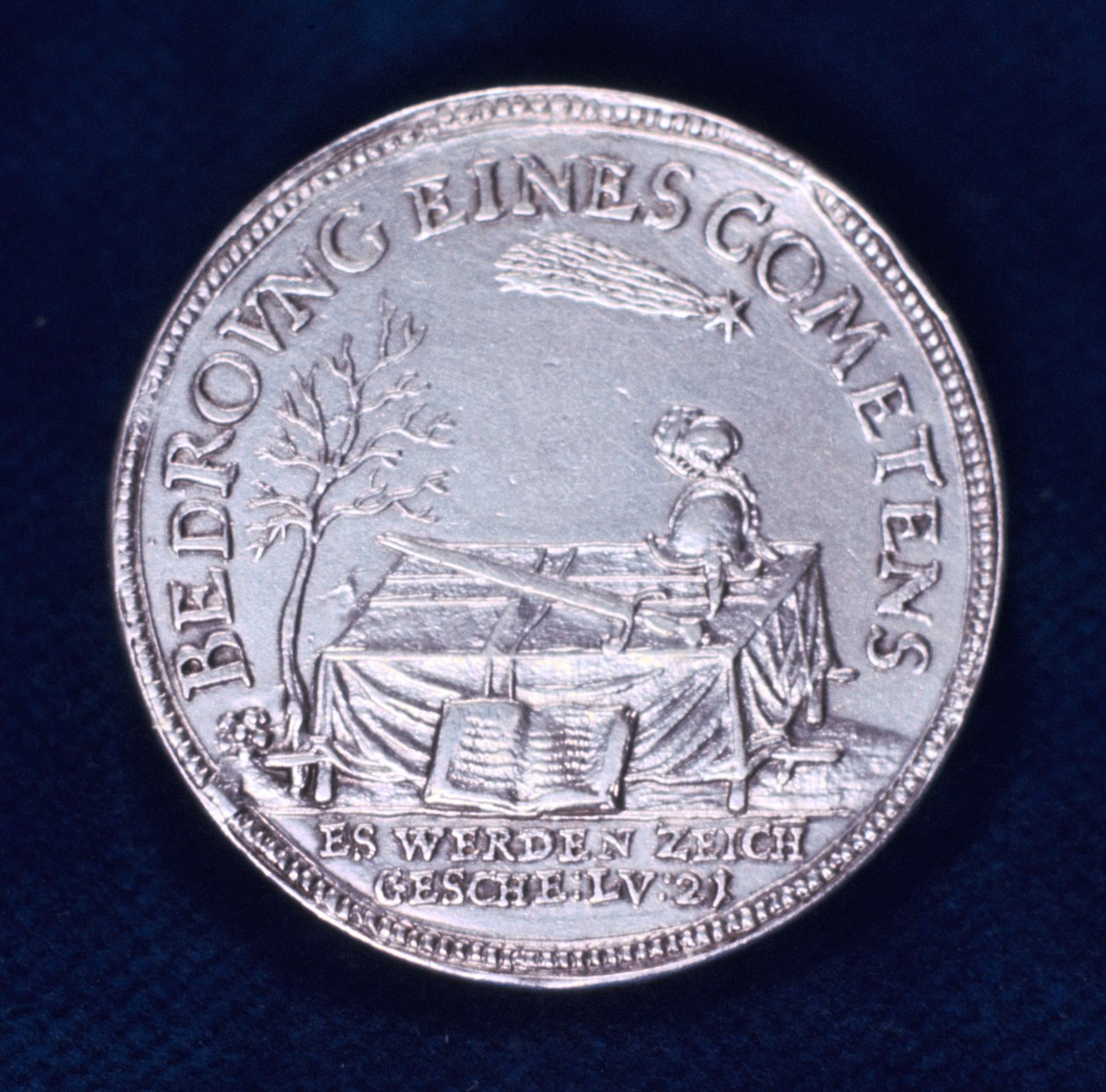 Anverso de uma medalha em comemoração ao brilhante cometa de novembro de 1618 de Unbekannt