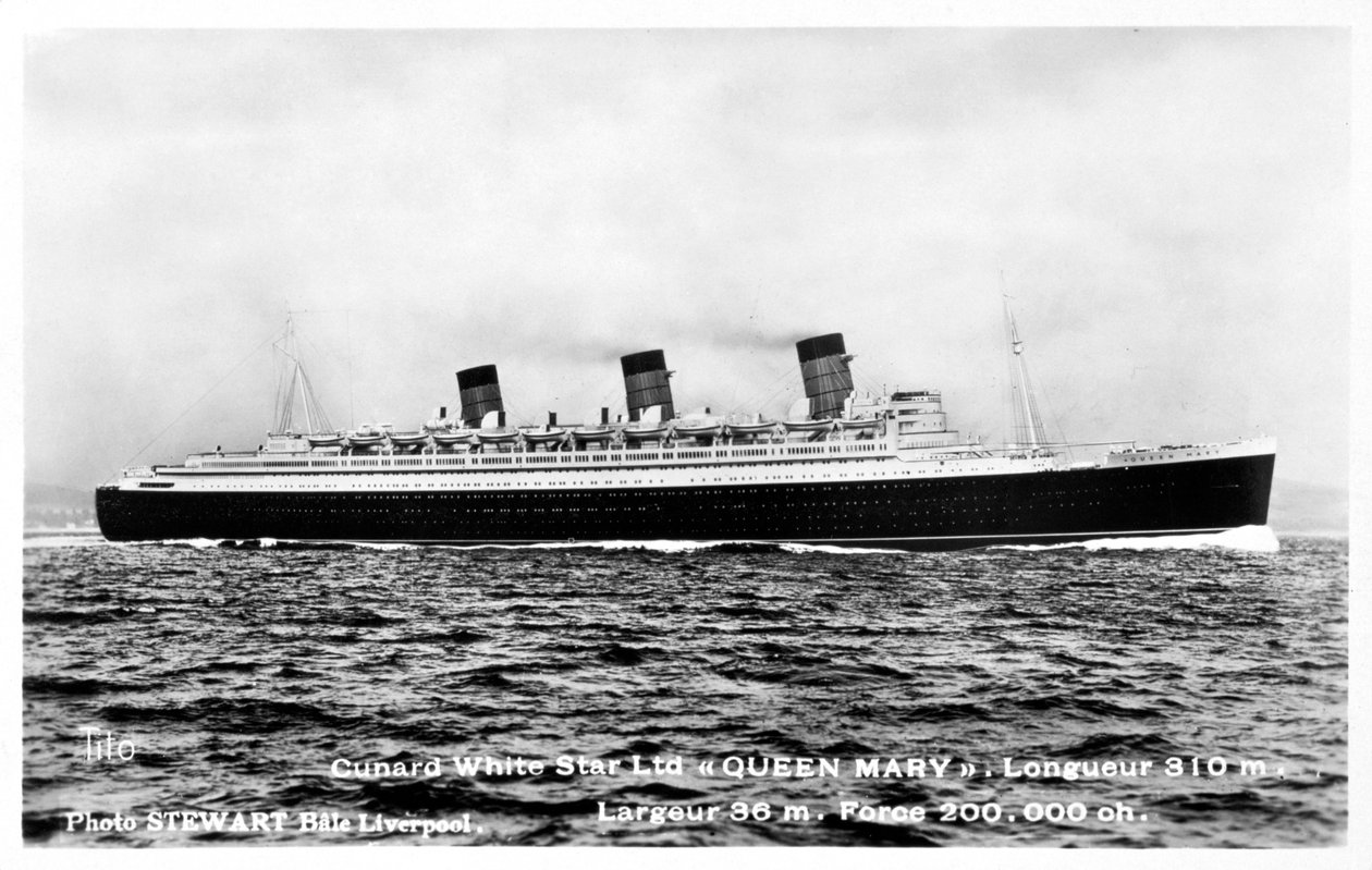 Transatlântico RMS Queen Mary, século 20 de Unbekannt