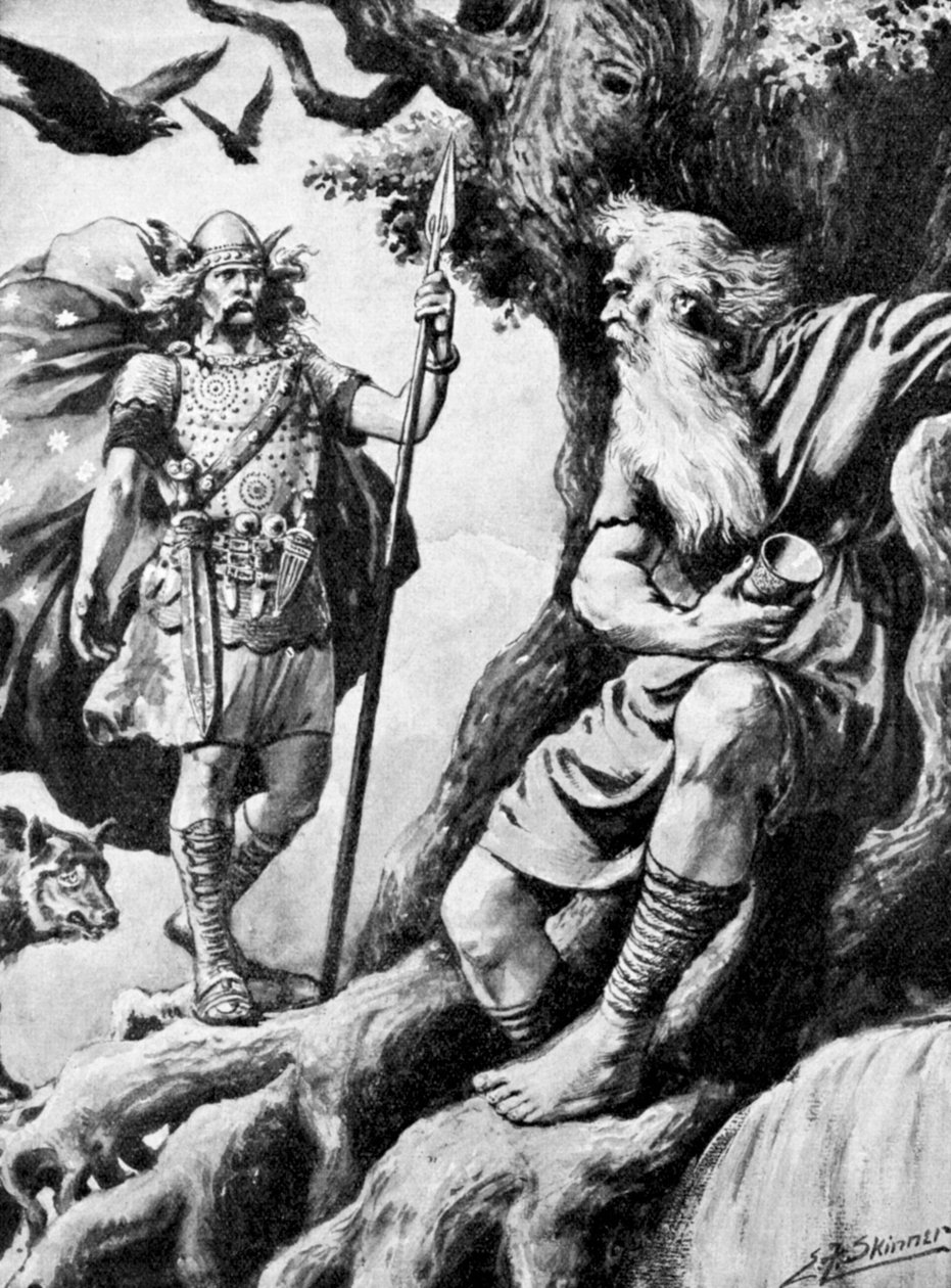Odin Wotan, deus nórdico, século c19 de Unbekannt