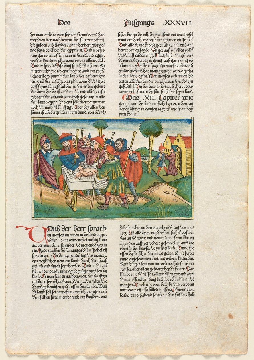 Oferta do Cordeiro Pascal da Bíblia alemã publicada por Anton Koberger, Nürnberg, 1483. de Unbekannt