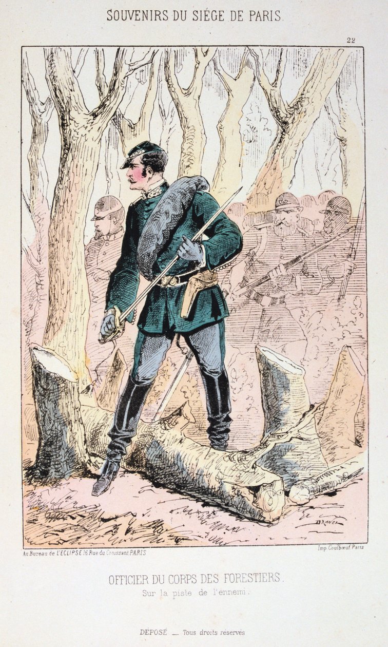 Oficial do Corpo de Silvicultores, Cerco a Paris, Guerra Franco-Prussiana, 1870-1871. de Unbekannt