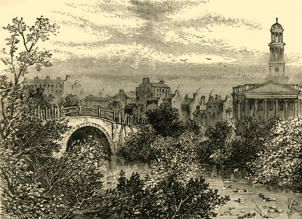 Ponte velha sobre o lago, Regents Park, em 1847, c1876. de Unbekannt