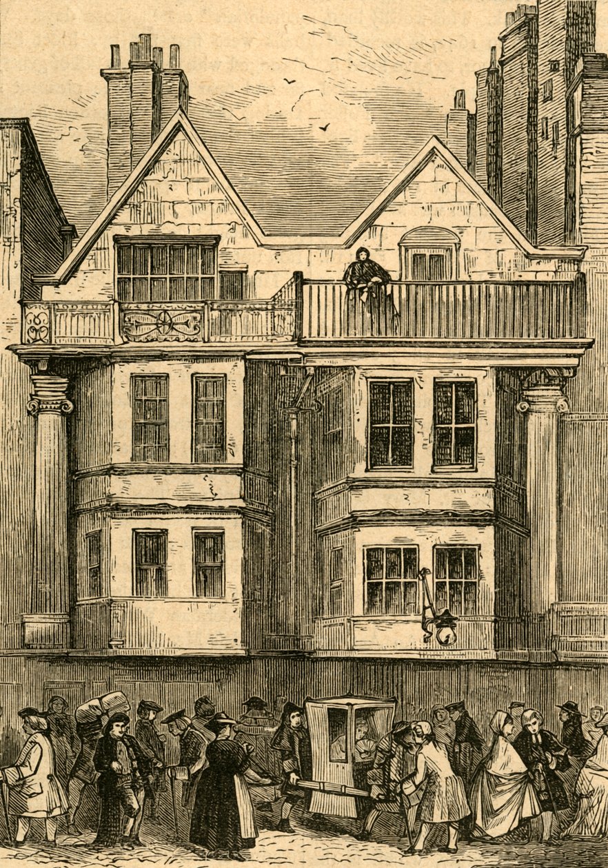 Casas antigas na Fleet Street, perto da Igreja de St. Dunstans, agora reconstruída, 1897. de Unbekannt
