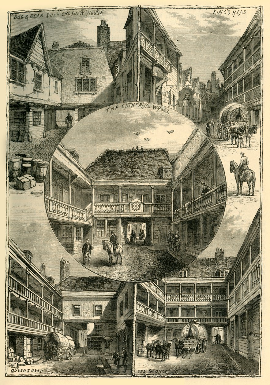 Pousadas antigas em Southwark, c1878. de Unbekannt