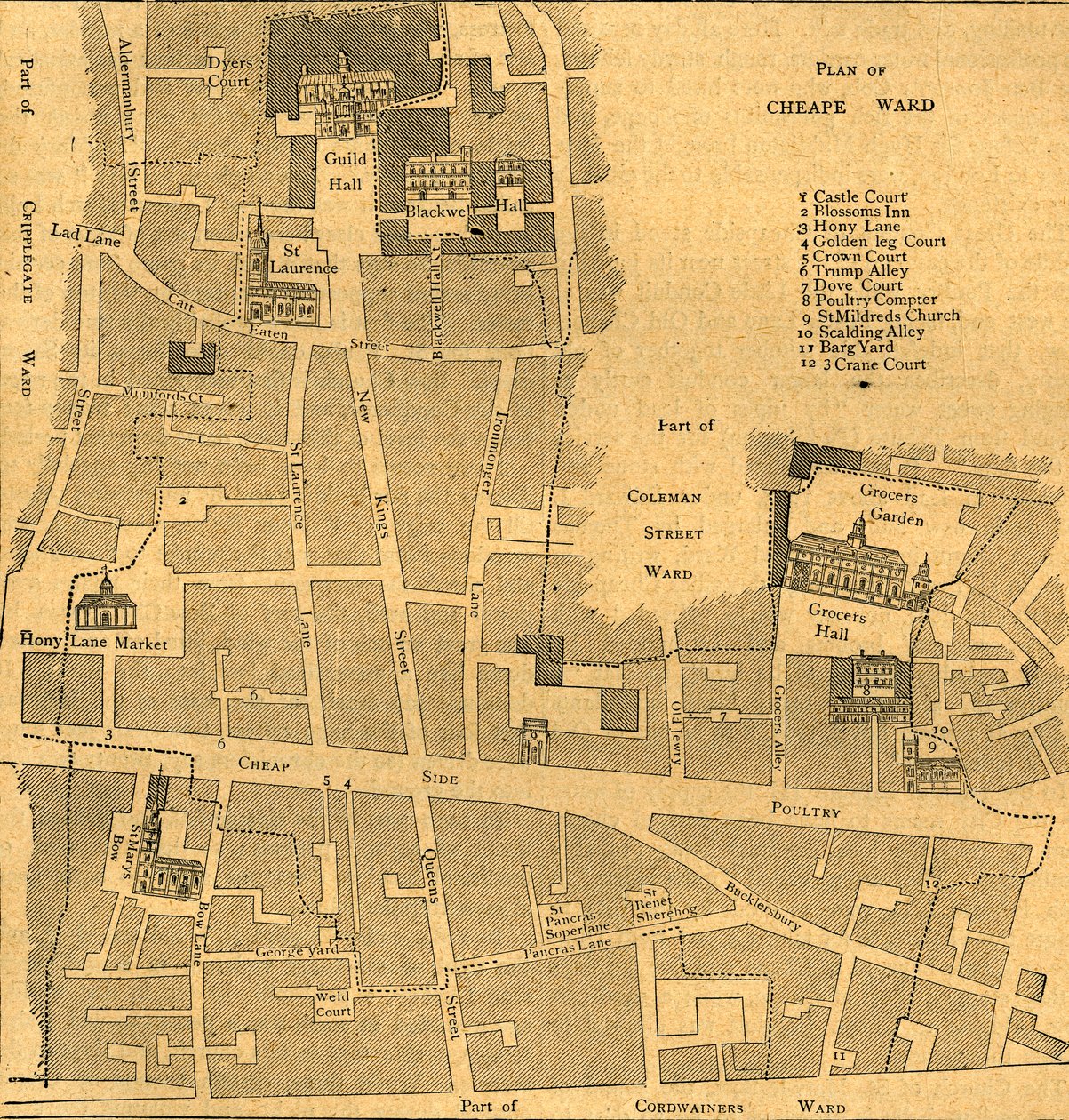 Mapa antigo da Ala de Barato - Cerca de 1750, 1897. de Unbekannt
