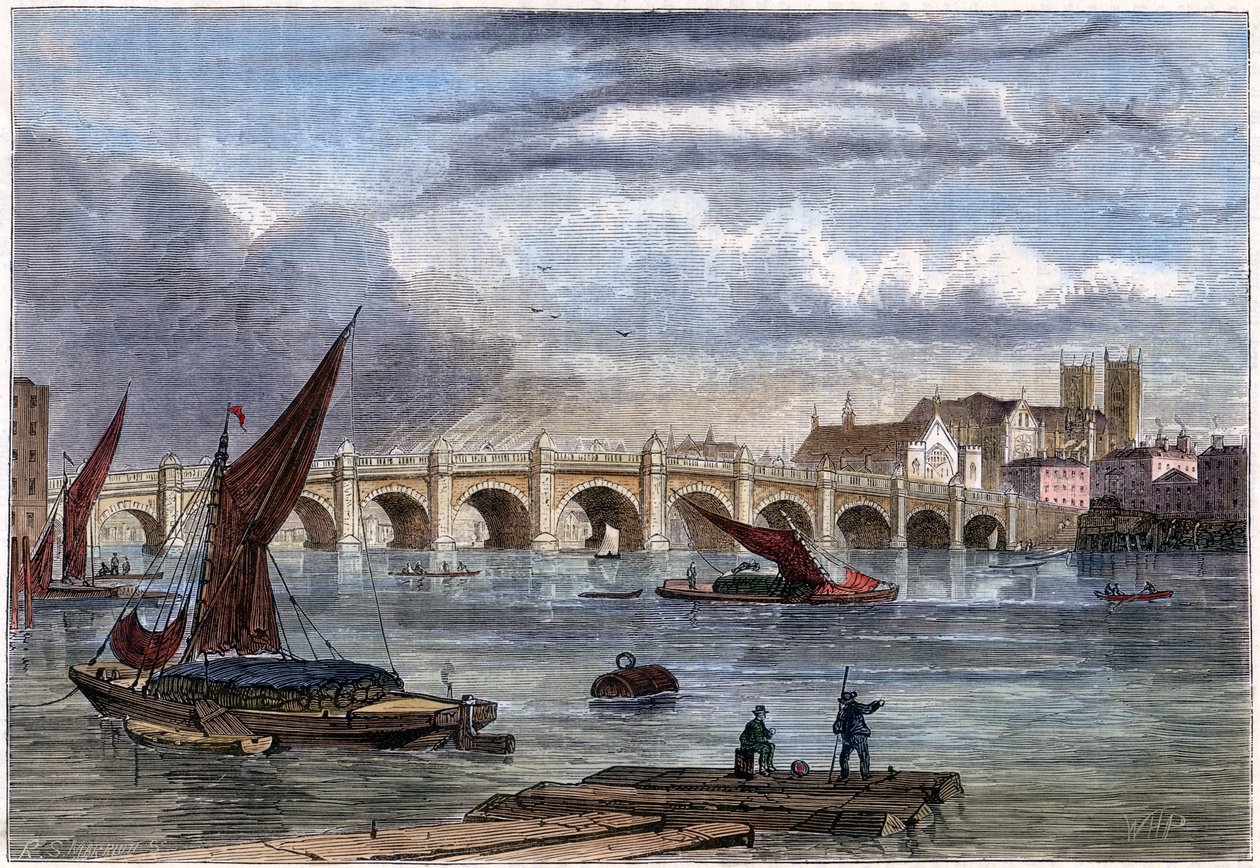 Ponte velha de Westminster em 1754, século XIX de Unbekannt