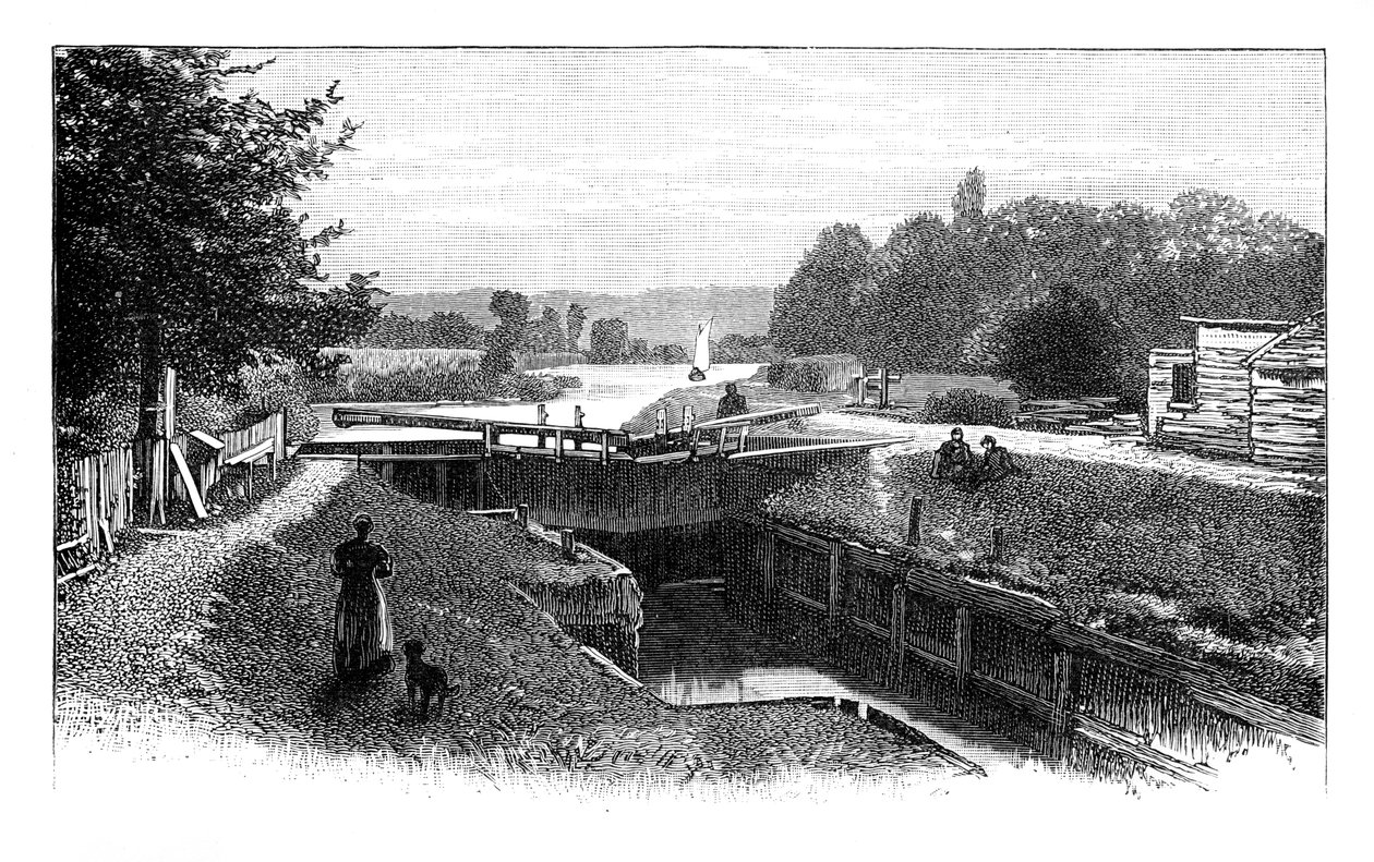 Old Windsor Lock, Rio Tamisa, Berkshire, c1888 de Unbekannt