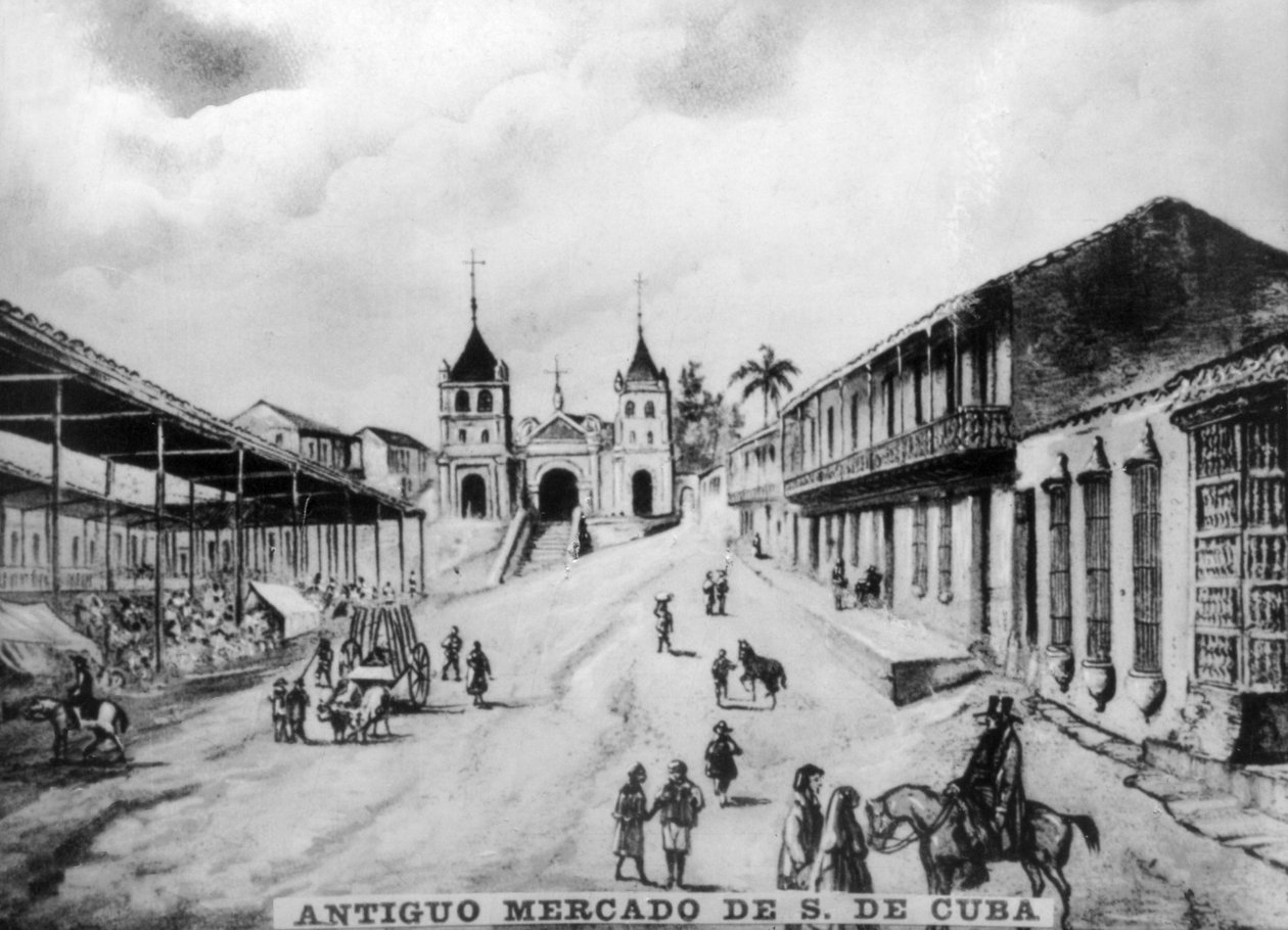 Antigo mercado de Santiago de Cuba, século XIX, década de 1920 de Unbekannt