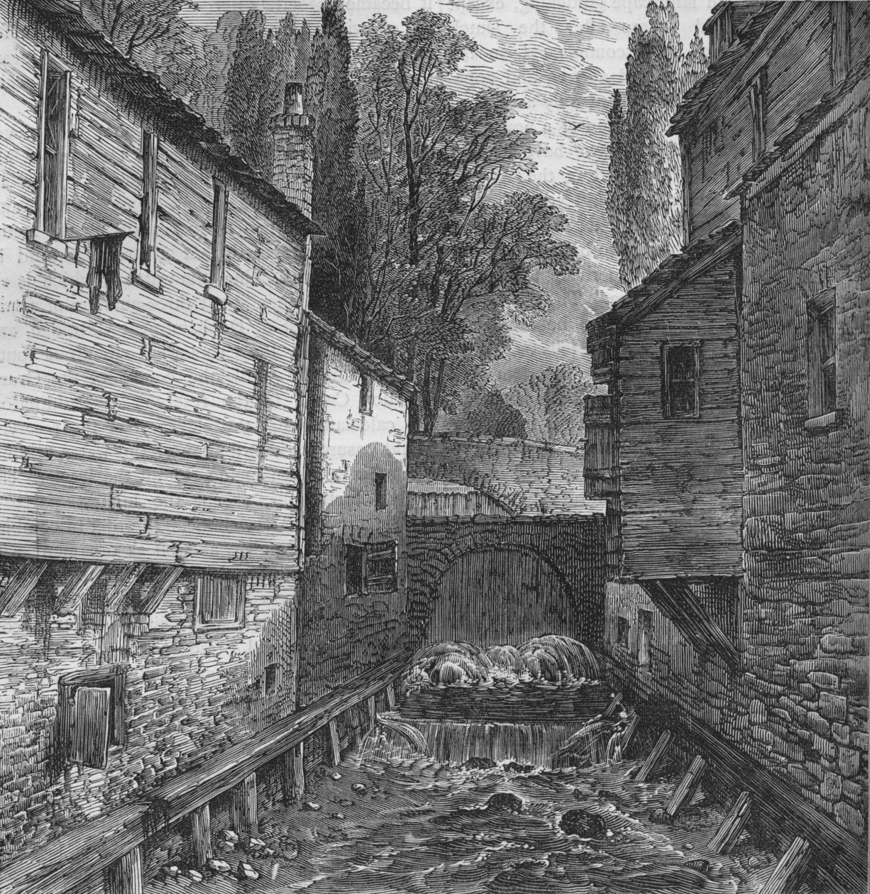 Outfall velho do Serpentine em Knightsbridge, Londres, c1800 1878 de Unbekannt