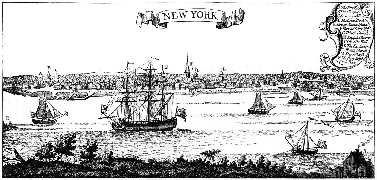 Antiga visão de Nova York, 1730 c1880 de Unbekannt