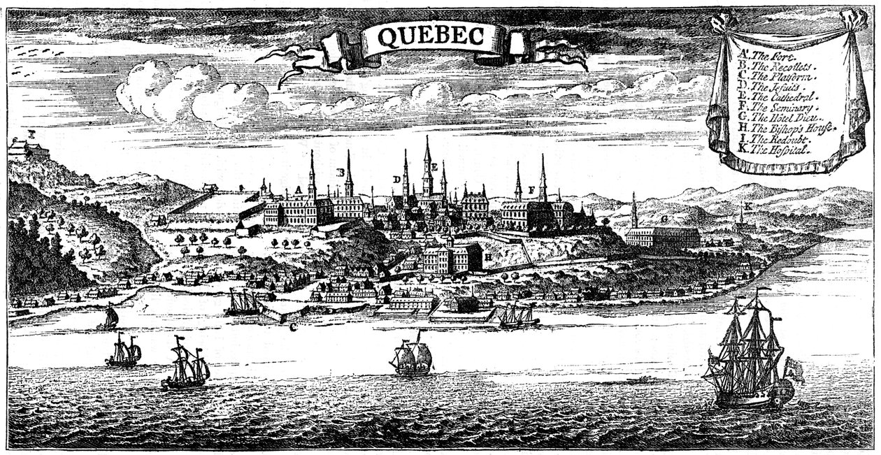 Antiga visão de Quebec, 1730 c1880 de Unbekannt