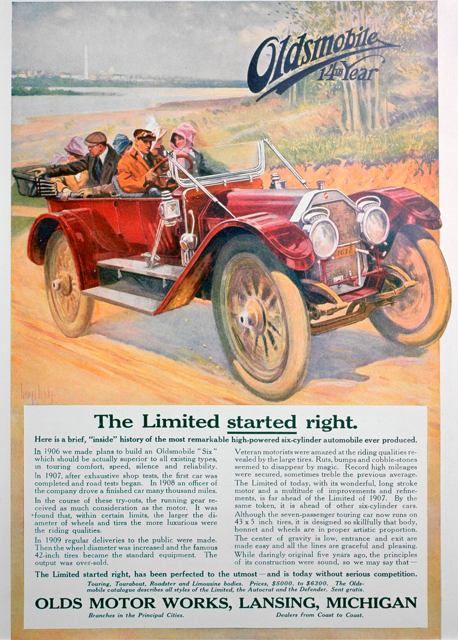 Anúncio de carro Oldsmobile, 1911 de Unbekannt