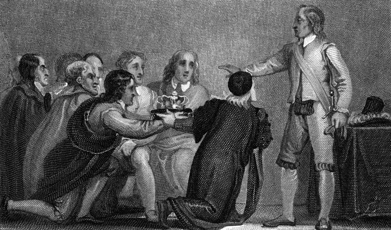 Oliver Cromwell rejeitando a coroa, década de 1650 de Unbekannt
