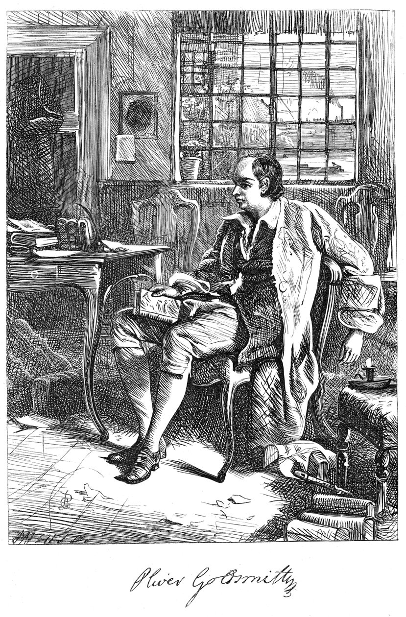 Oliver Goldsmith, dramaturgo do século XVIII, c1860s de Unbekannt