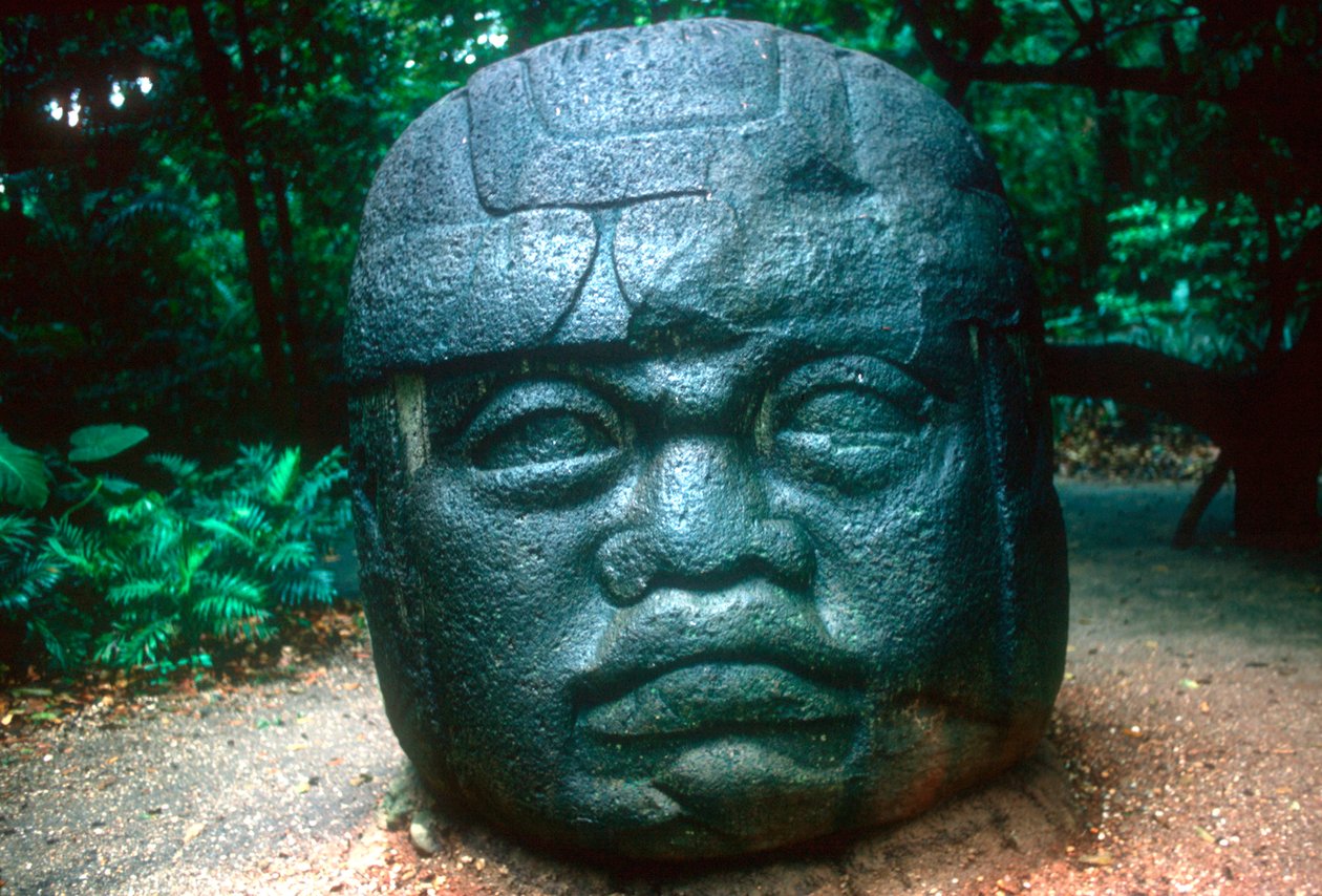 Cabeça esculpida olmeca de La Venta, pré-colombiana, América Central, 1150-800 aC de Unbekannt