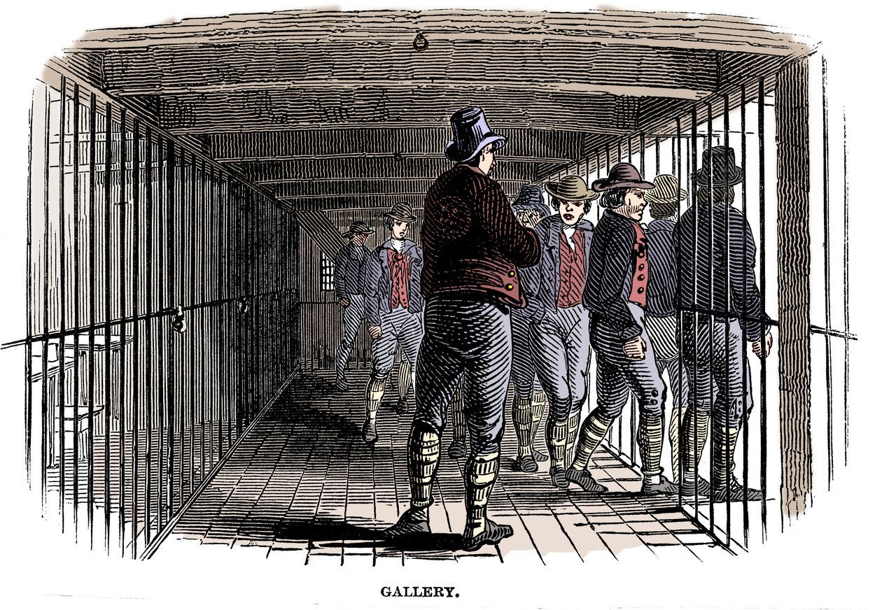 A bordo de um casco da prisão, 1848 de Unbekannt
