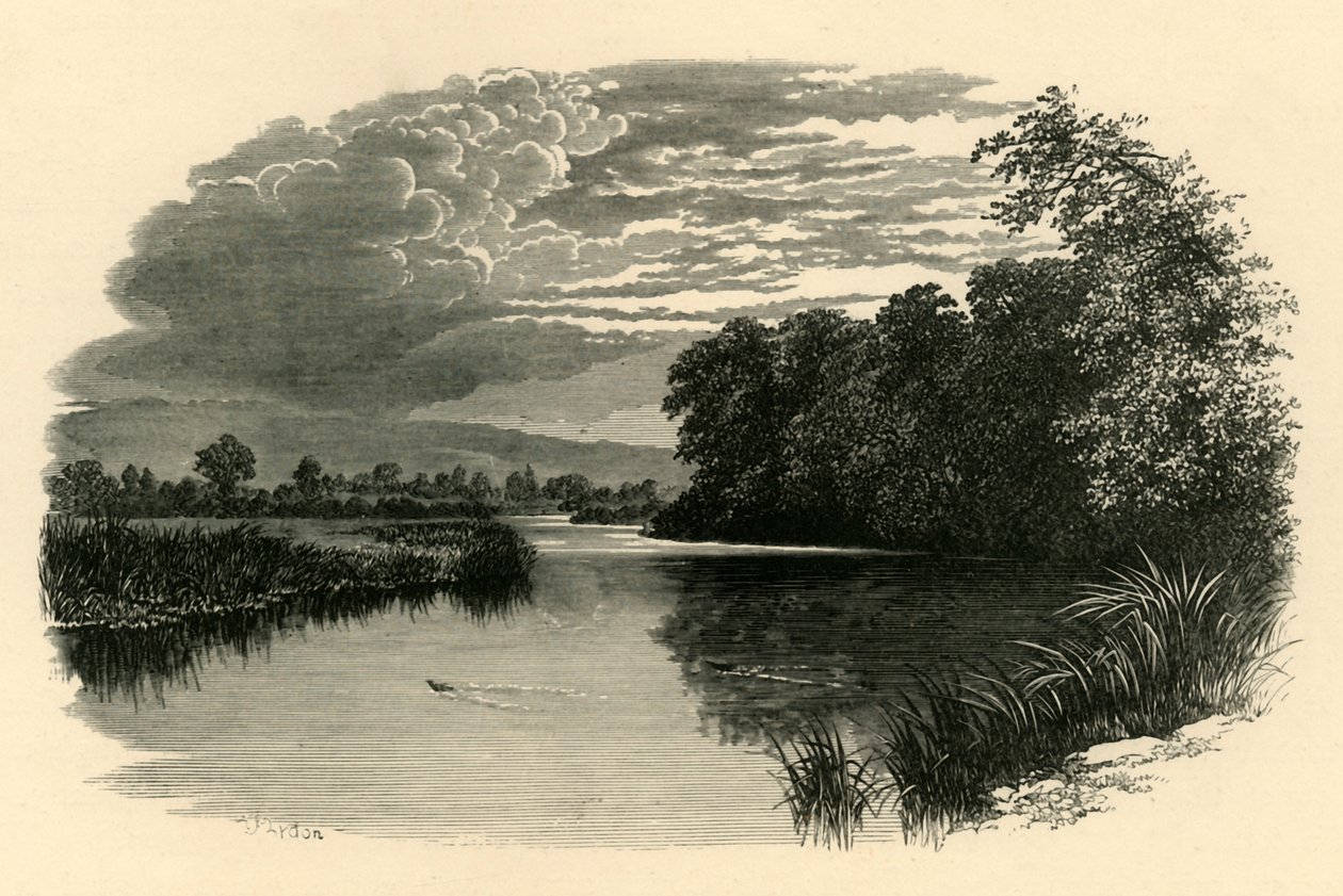 No Avon. Alcance de Strensham, c1890. de Unbekannt