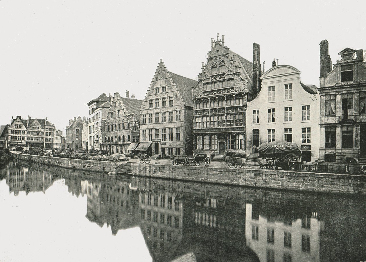 No banco do Scheldt, Ghent, Bélgica, 1895. de Unbekannt