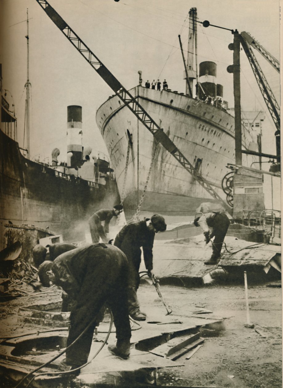 No Firth of Forth. Quebra de navios em Boness West Lothian, 1937 de Unbekannt