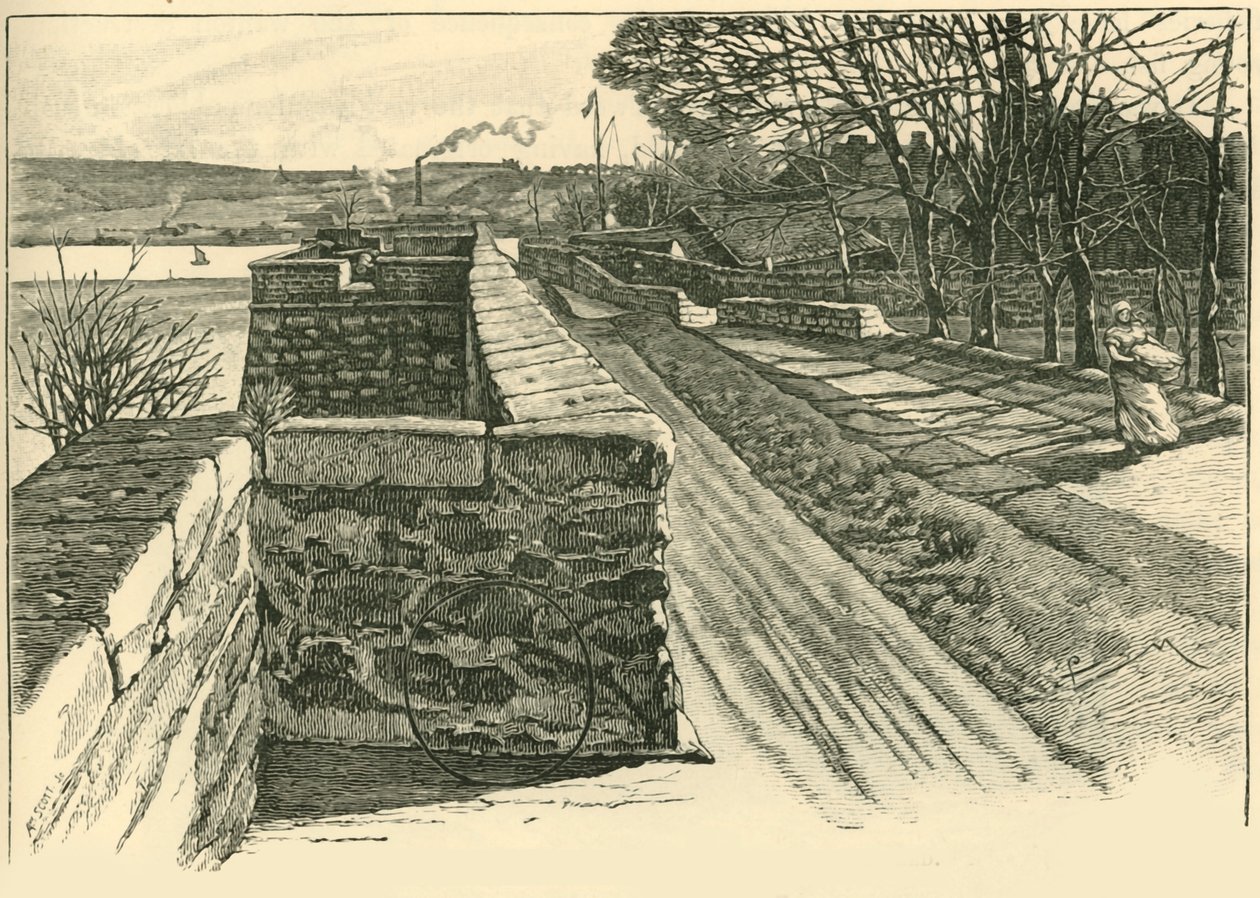 Nas paredes de Berwick, olhando através do tweed, 1898. de Unbekannt
