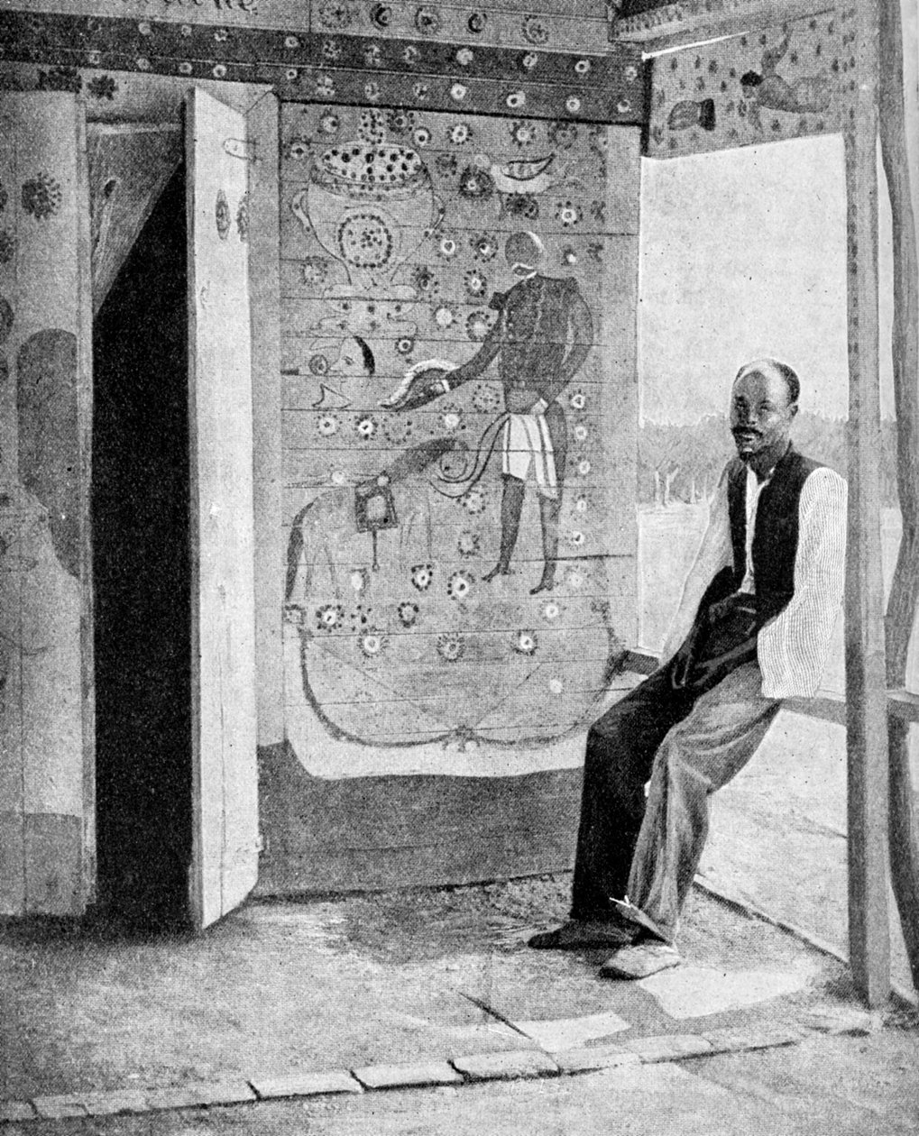 No limiar de um templo de vodu, Haiti, 1922 de Unbekannt