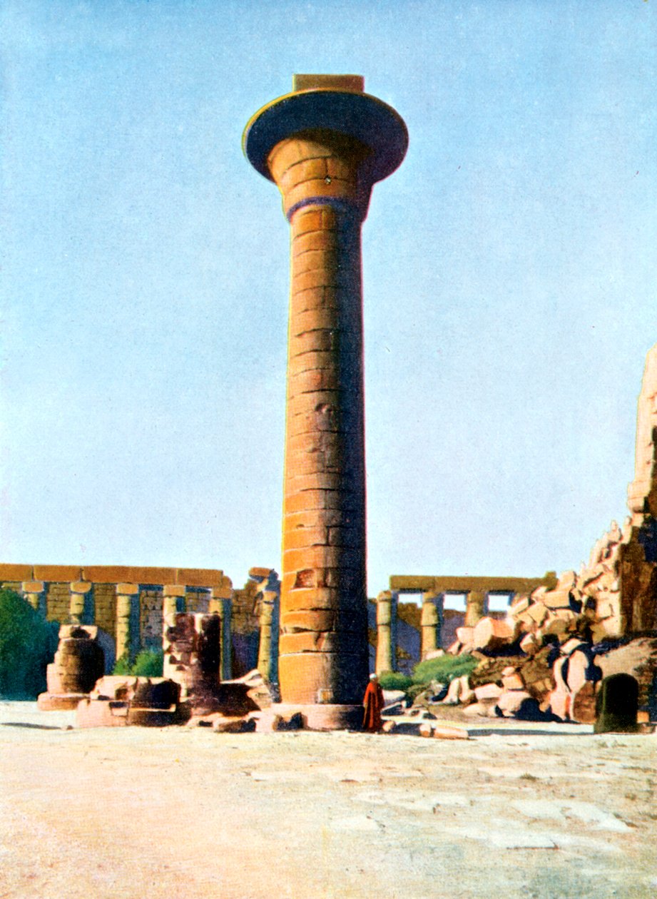 Uma das colunas do rei Taharqa, Karnak, Egito, século 20 de Unbekannt