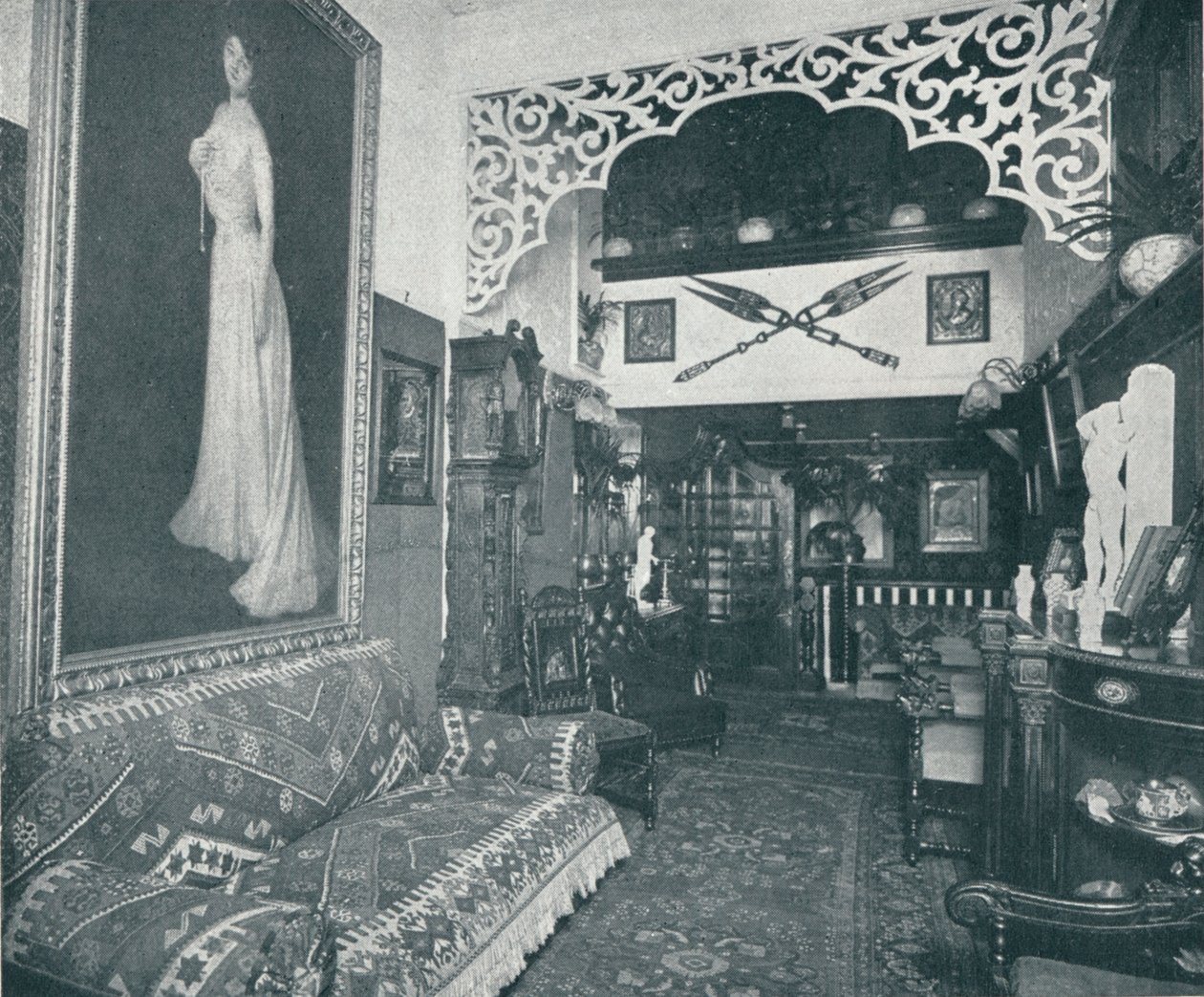 Uma das salas de recepção do Sandow Institute, c1898 de Unbekannt