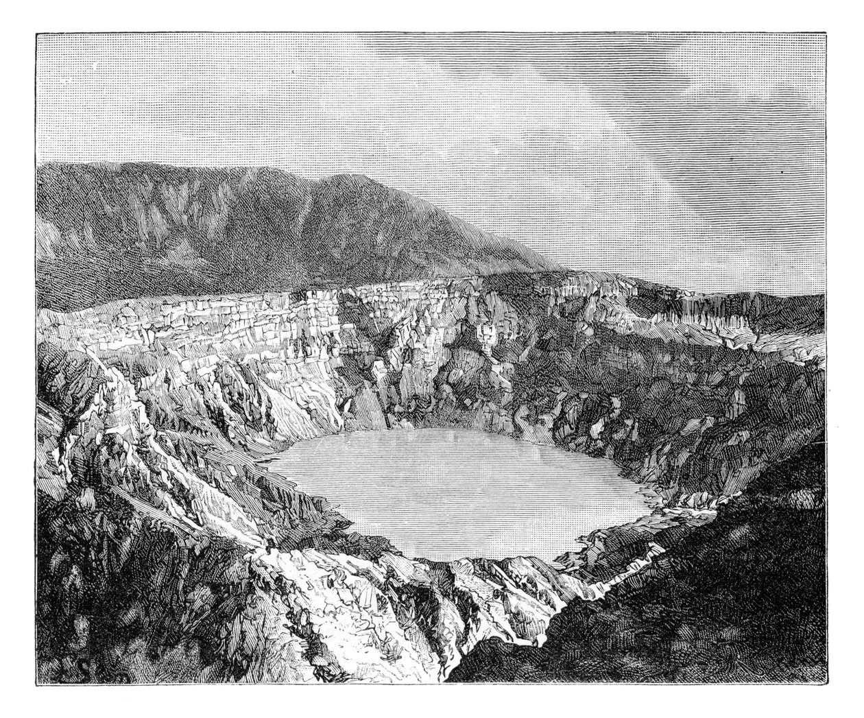 Uma das três crateras de Poas, c1890 de Unbekannt