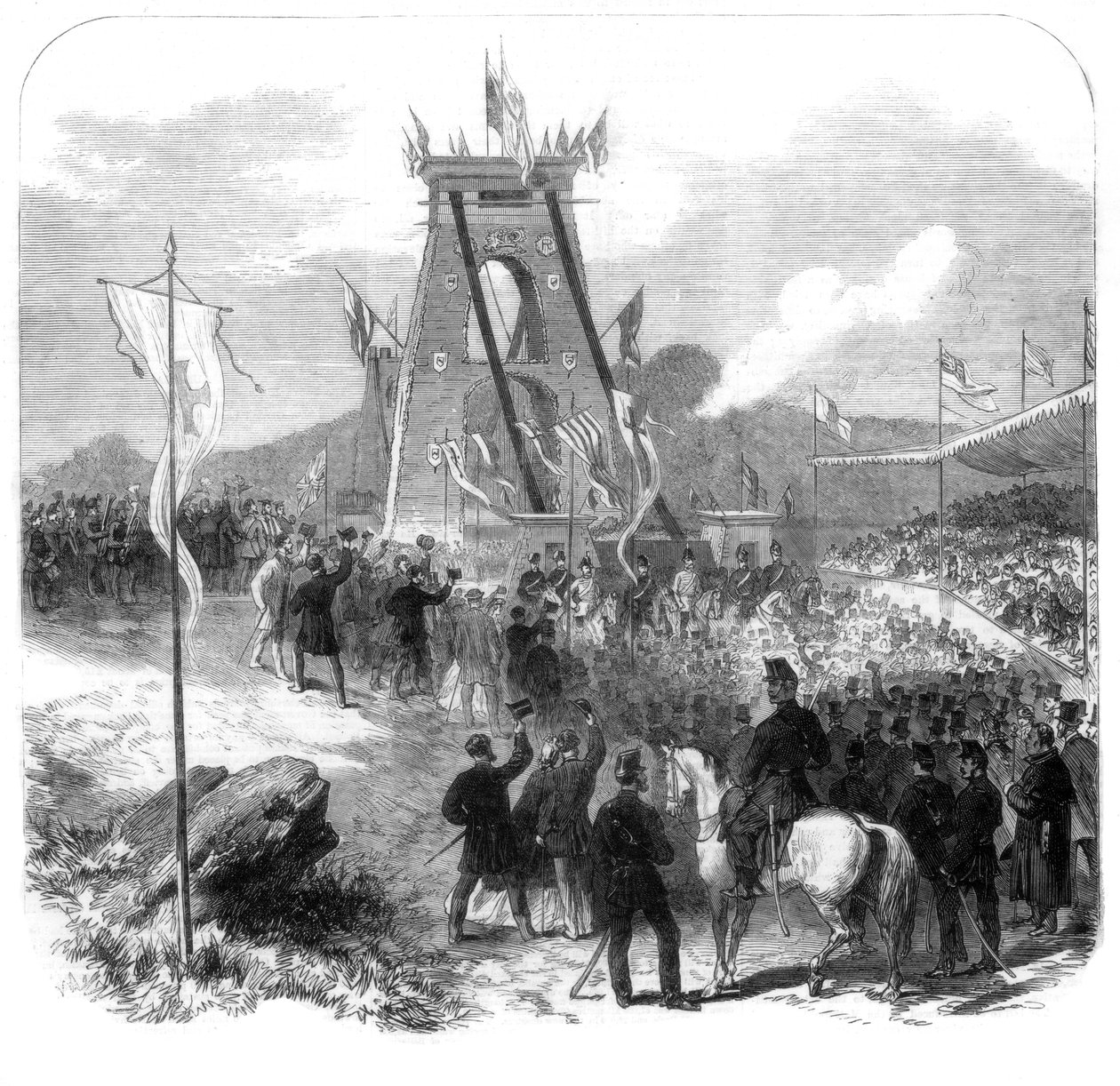 Abertura da ponte suspensa de Clifton, Bristol, 1864 de Unbekannt