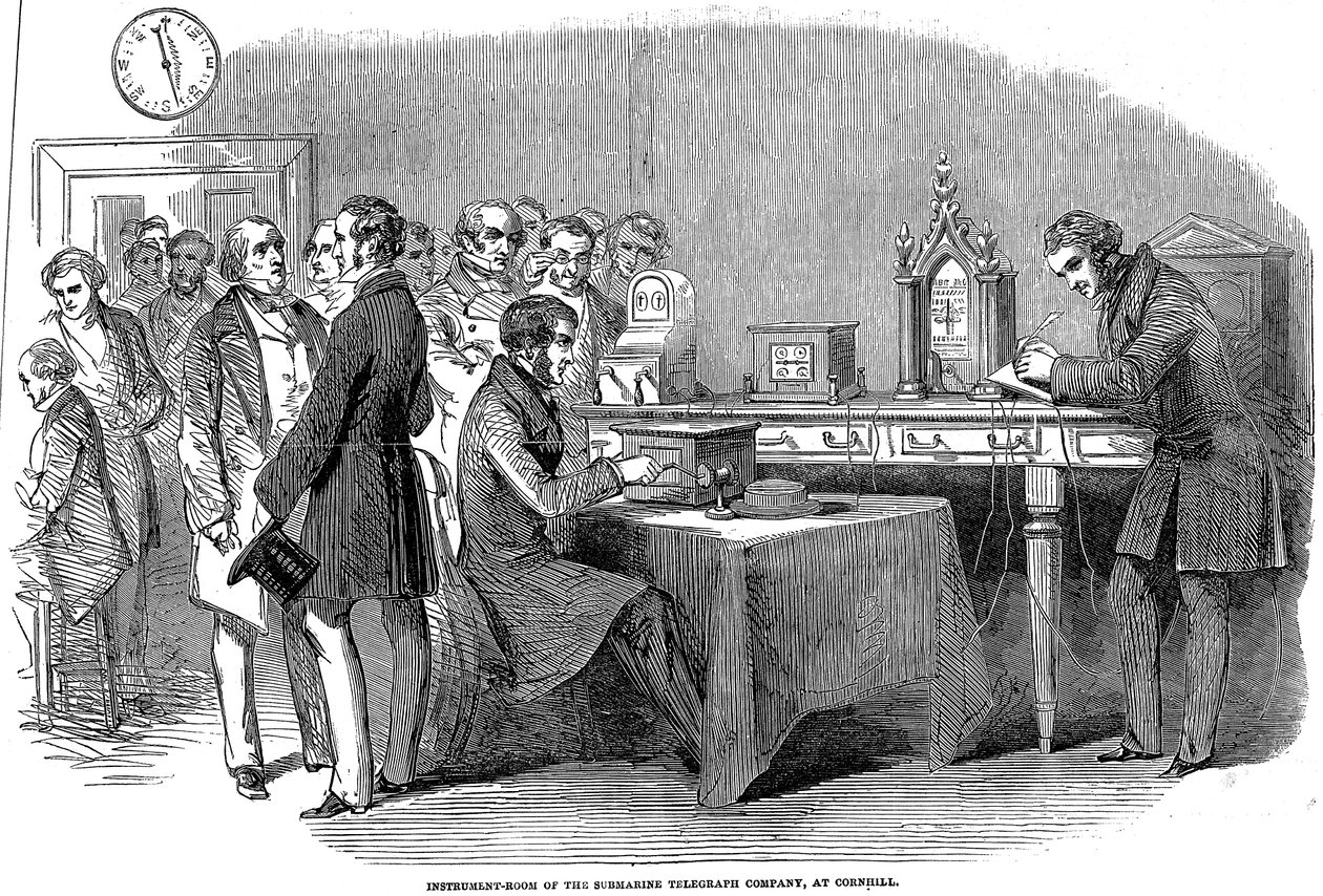 Abertura do link telegráfico de Londres para Paris, 1852 de Unbekannt