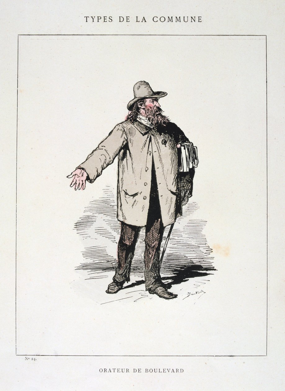 Orador do bulevar, comuna de Paris, 1871 de Unbekannt