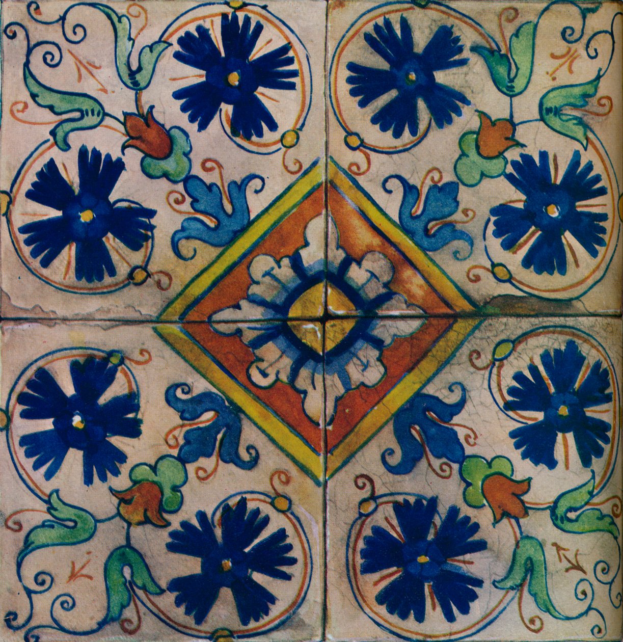 Azulejos holandeses ornamentais, influência italiana, c1600 de Unbekannt