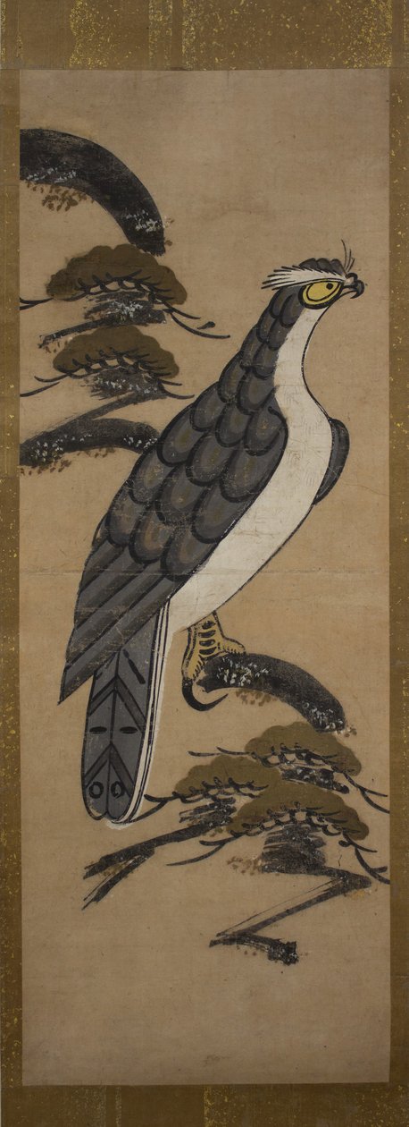 Otsu-e de Falcão em um pinheiro, século 18. de Unbekannt