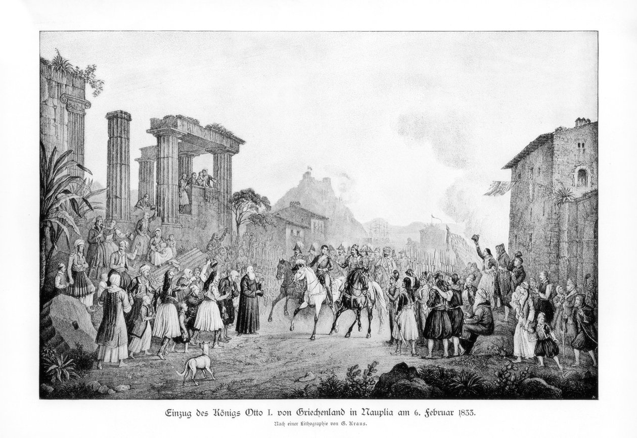 Otto I, rei da Grécia, desembarcando em Nauplia, 6 de fevereiro de 1833 1900 de Unbekannt