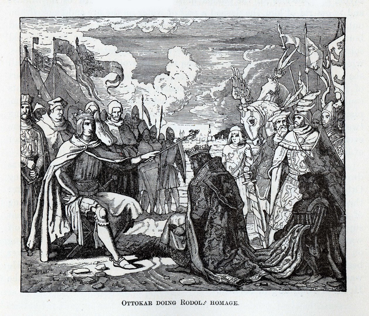 Ottokar presta homenagem a Rudolf, 1882 de Unbekannt