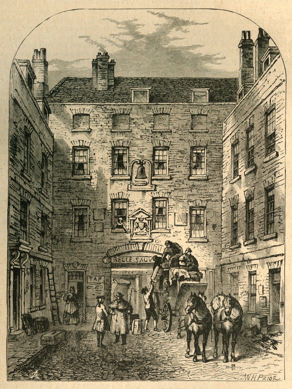 Corte exterior de La Belle Sauvage em 1828, 1897. de Unbekannt