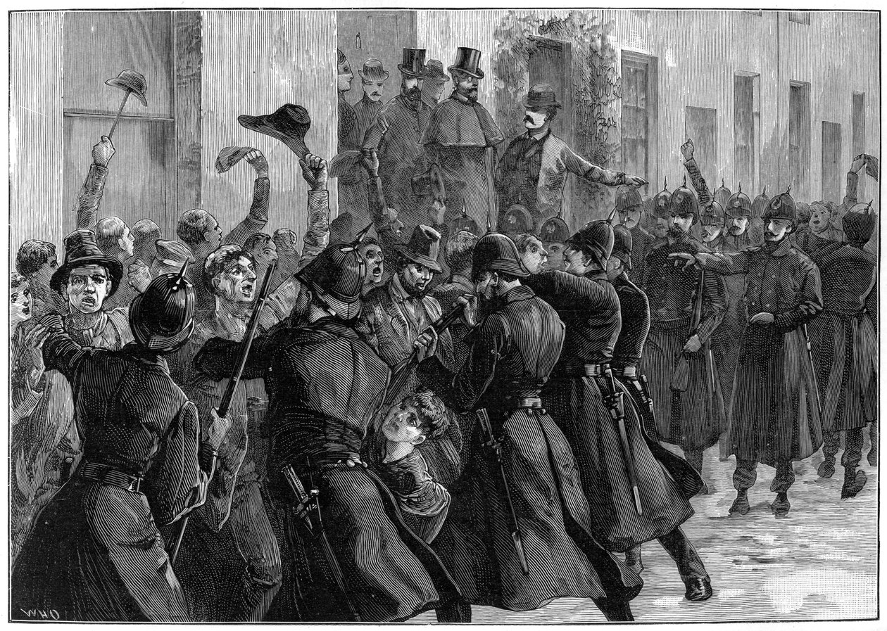 Fora do National Rent Office após a prisão de OBrien e Dillon, Loughrea, Irlanda, 1887 de Unbekannt