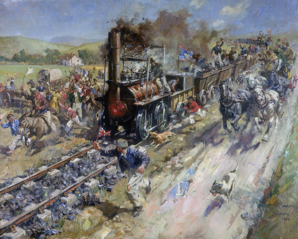 Inauguração da primeira estação pública de Stockton e Darlington Railway de Unbekannt