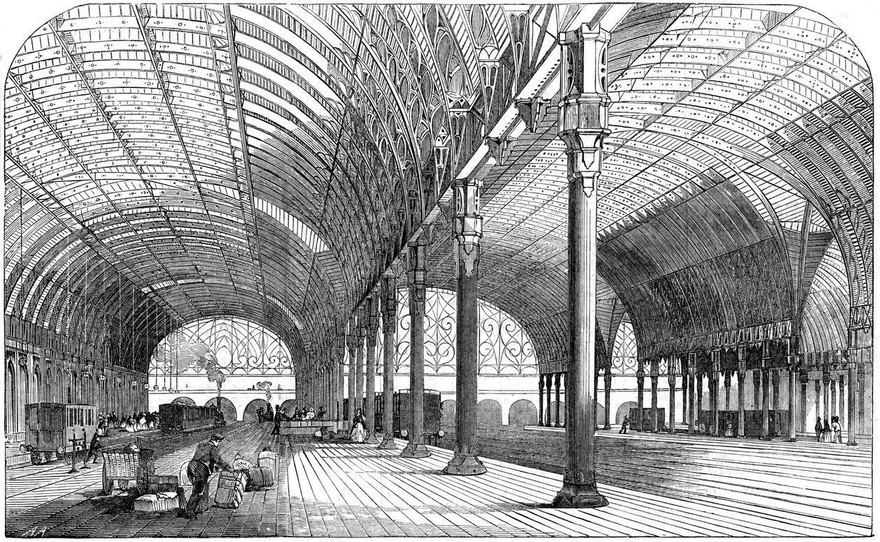 Estação Paddington, o terminal londrino da Great Western Railway, 1854 de Unbekannt