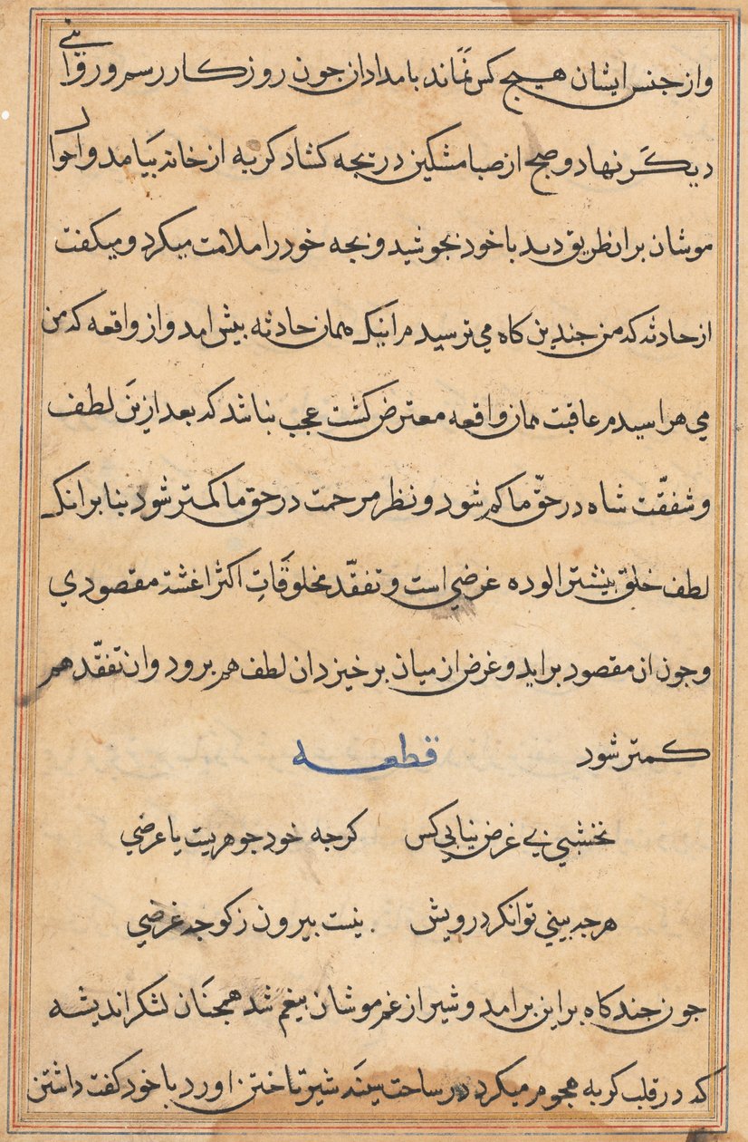 Página de Tales of a Parrot Nome: página de texto, c. 1560. de Unbekannt